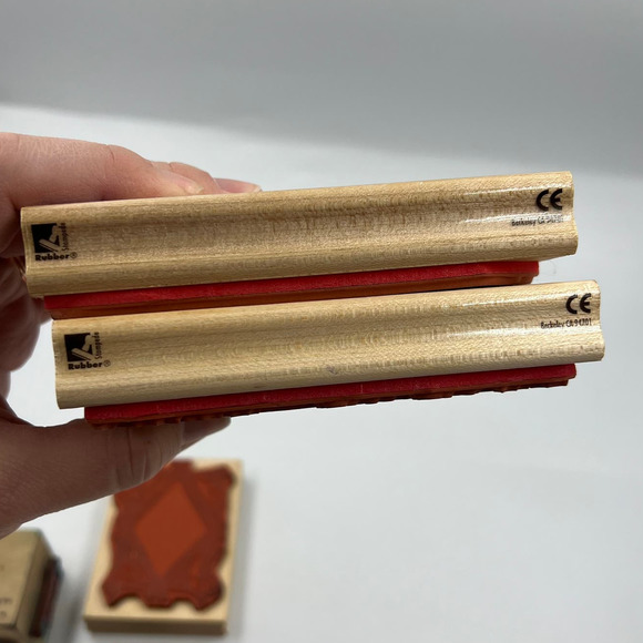 Vintage Lot Rubber Stamps Crafting Junk Journaling Christmas Stained Glass - Picture 4 of 12